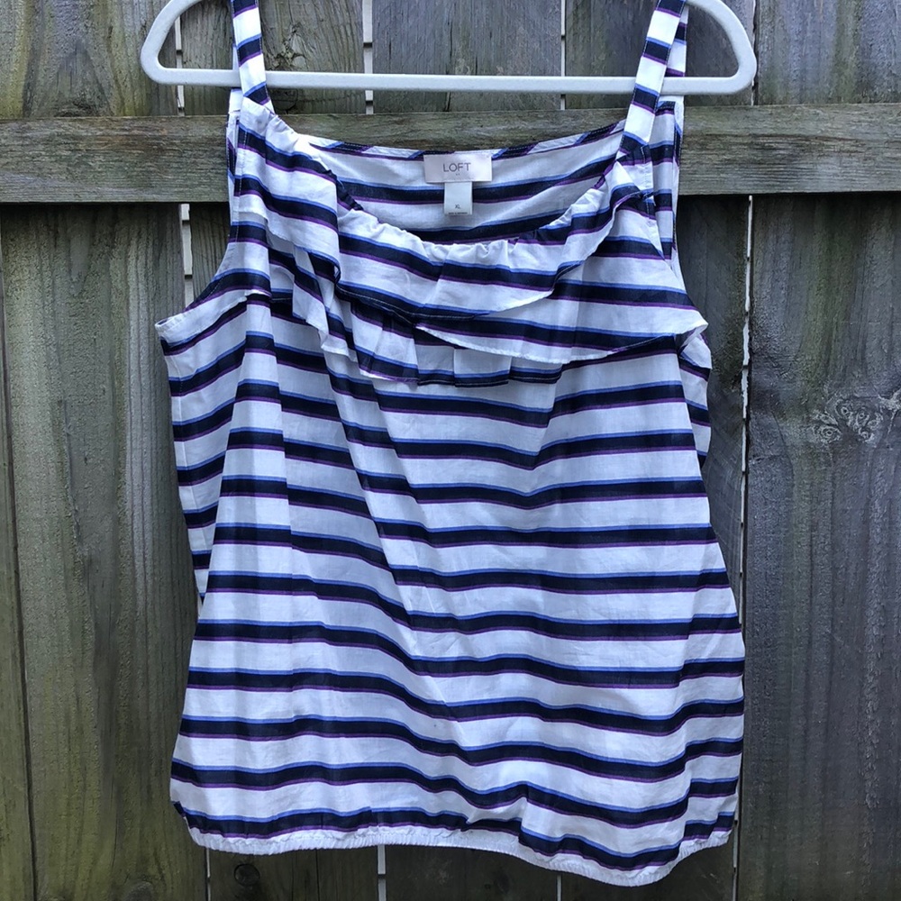 Loft dressy striped sleeveless top XL